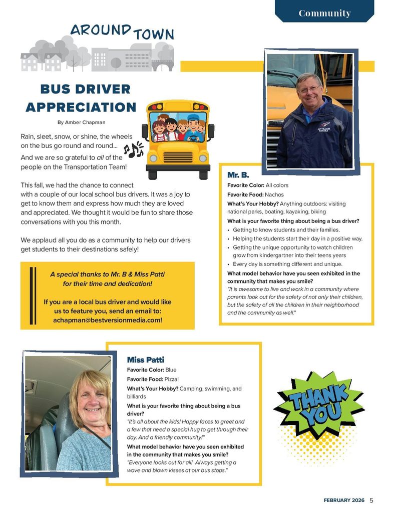 bus driver features in bay village neighbors magazine feb 2026
