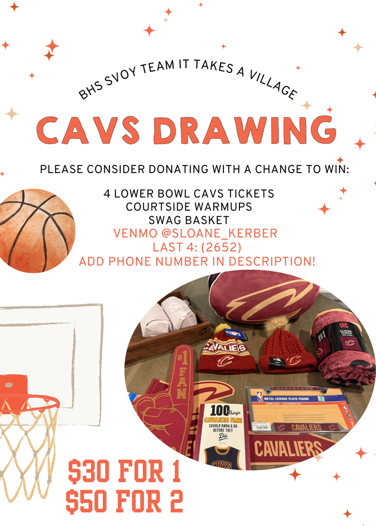 cavs drawing flyer for team it takes a village