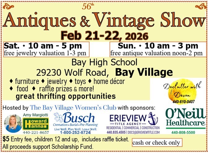 Antique show event flyer, Feb. 21-22 ,2026
