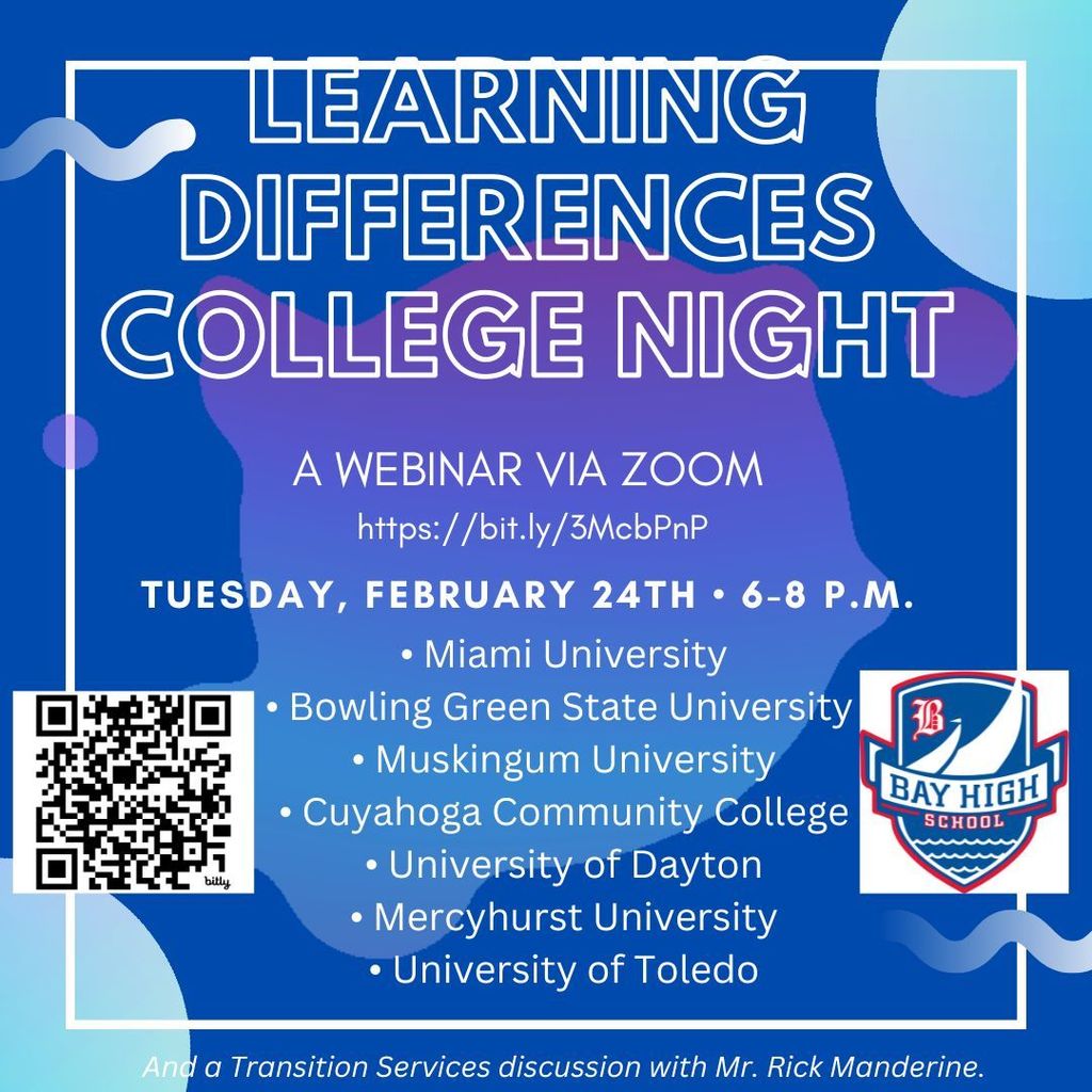 Learning Differences College Night flyer 2026