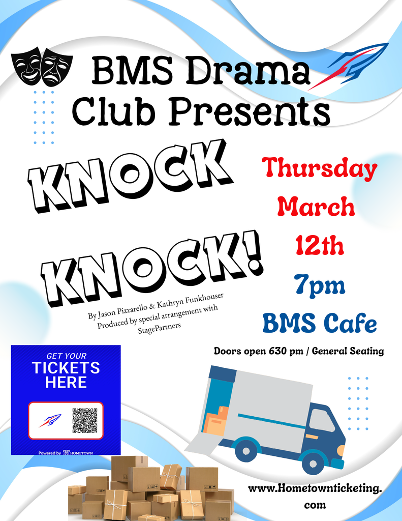 bms spring play 2026 knock knock flyer