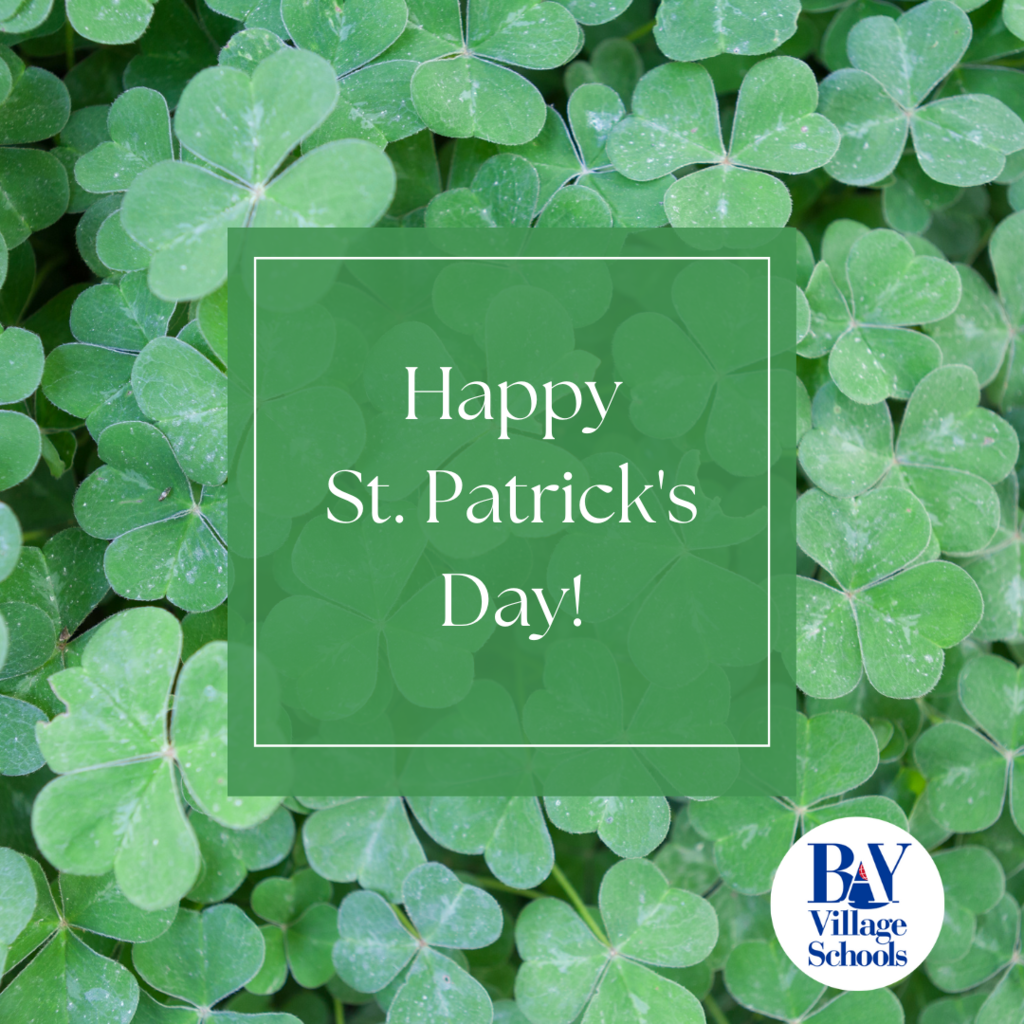 happy st. patrick's day image with clovers and lots of green