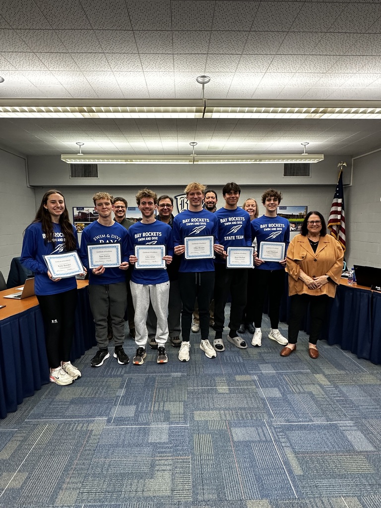 bay high school state swimmers were recognized at the March 16, 2026 board of education meeting