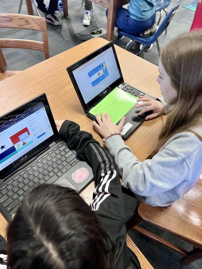 westerly fourth-graders work on their spanish research projects on chromebooks
