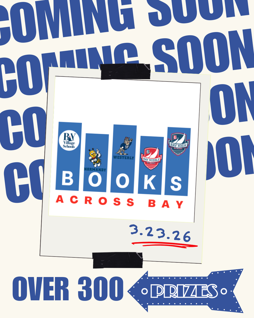Books Across Bay prizes image. Prizes announced March 23, 2026