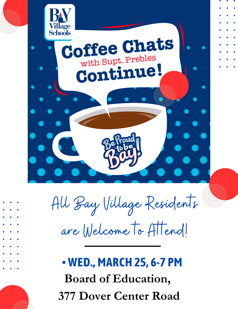 March 25, 2026 coffee chat flyer for 6-7 p.m. at the board of education office
