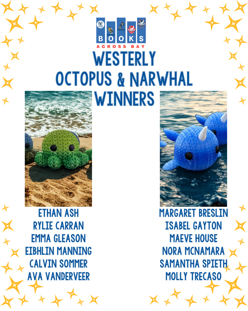 Books Across Bay prizes image. Prizes announced March 23, 2026