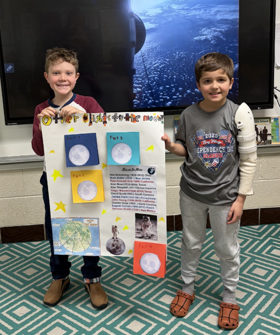 third-graders in mrs. thomas' class watch the launch of artemis 2 as part of their science studies