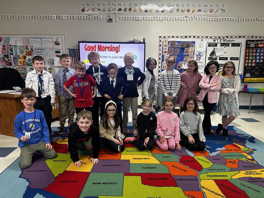 Normandy students enjoyed a "Dress Like a Teacher" Day as part of their PBIS rewards. Students in Mrs. Heideloff's second-grade class understood the assignment! PBIS stands for Positive Behavioral Interventions and Supports.