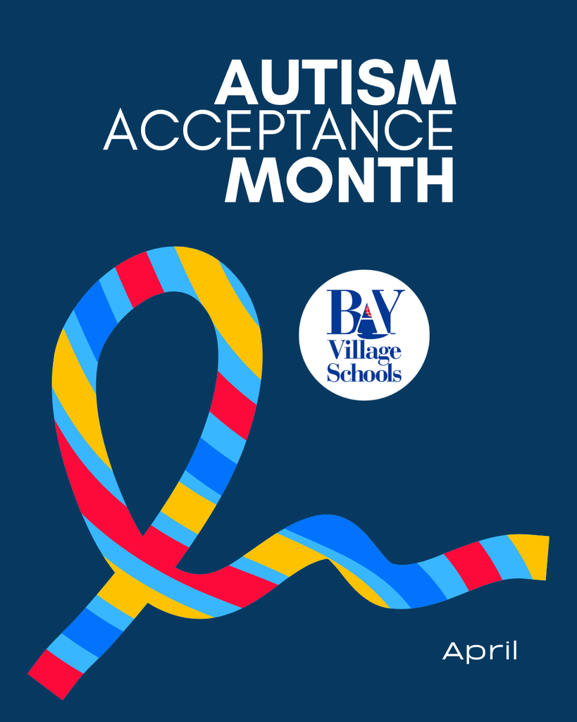 autism acceptance month image with the multi-color autism infinity symbol