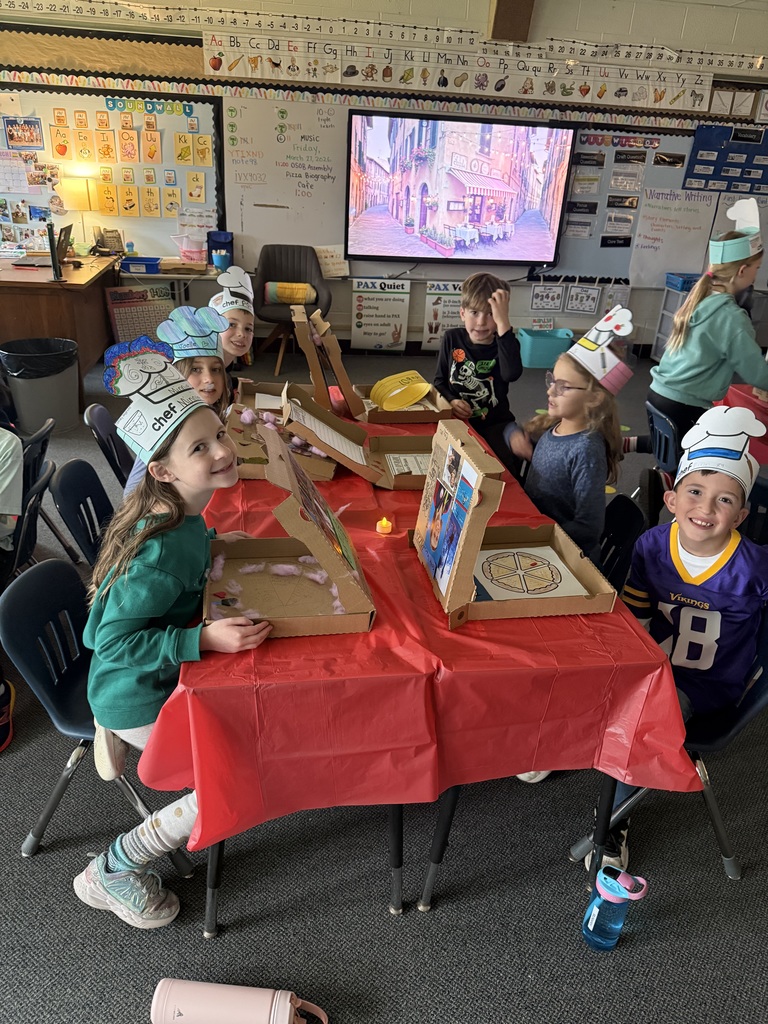 pizza biographies project in second-grade classrooms march 2026