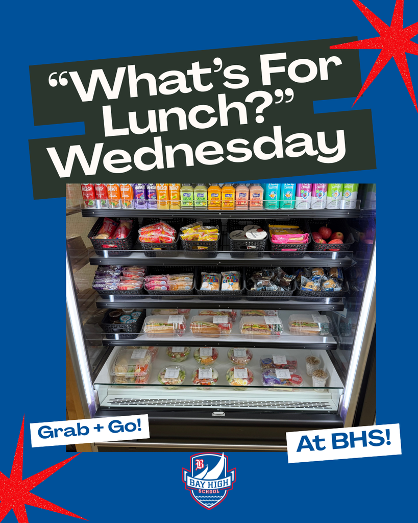 This is a photo depicting healthy grab and go lunch options inside a cooler at Bay High School. 