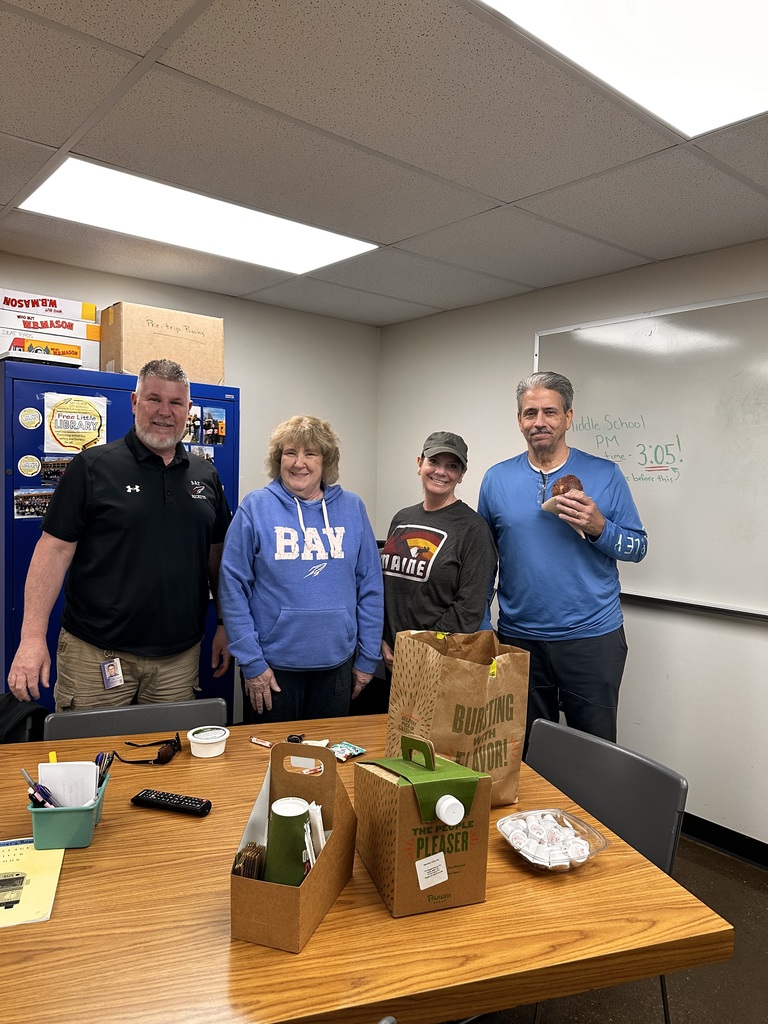 Bagels and coffee dropped off at the transportation team office for bus driver appreciation day.