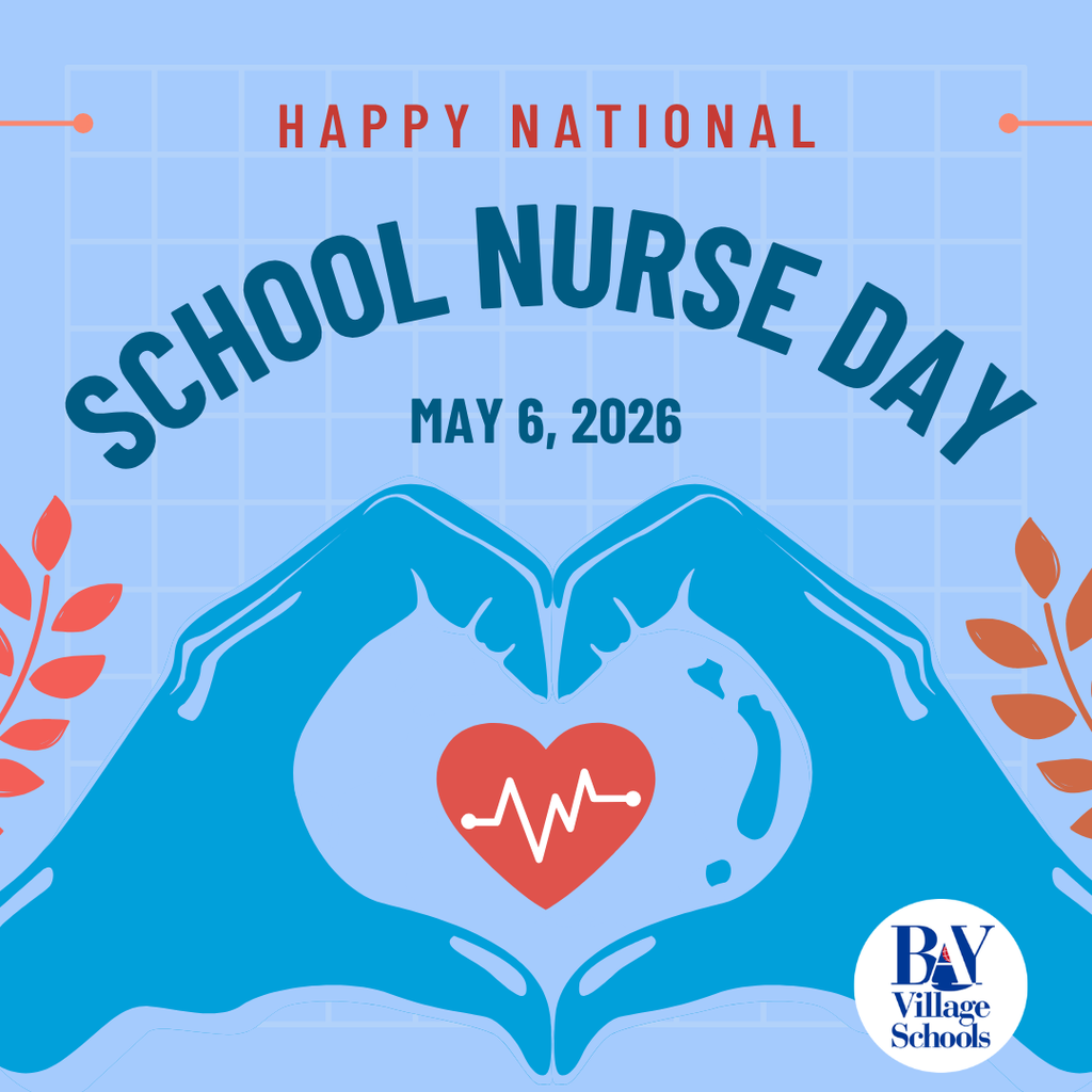 National School Nurse Day flyer for May 6, 2026, with hands making a heart around a heart.