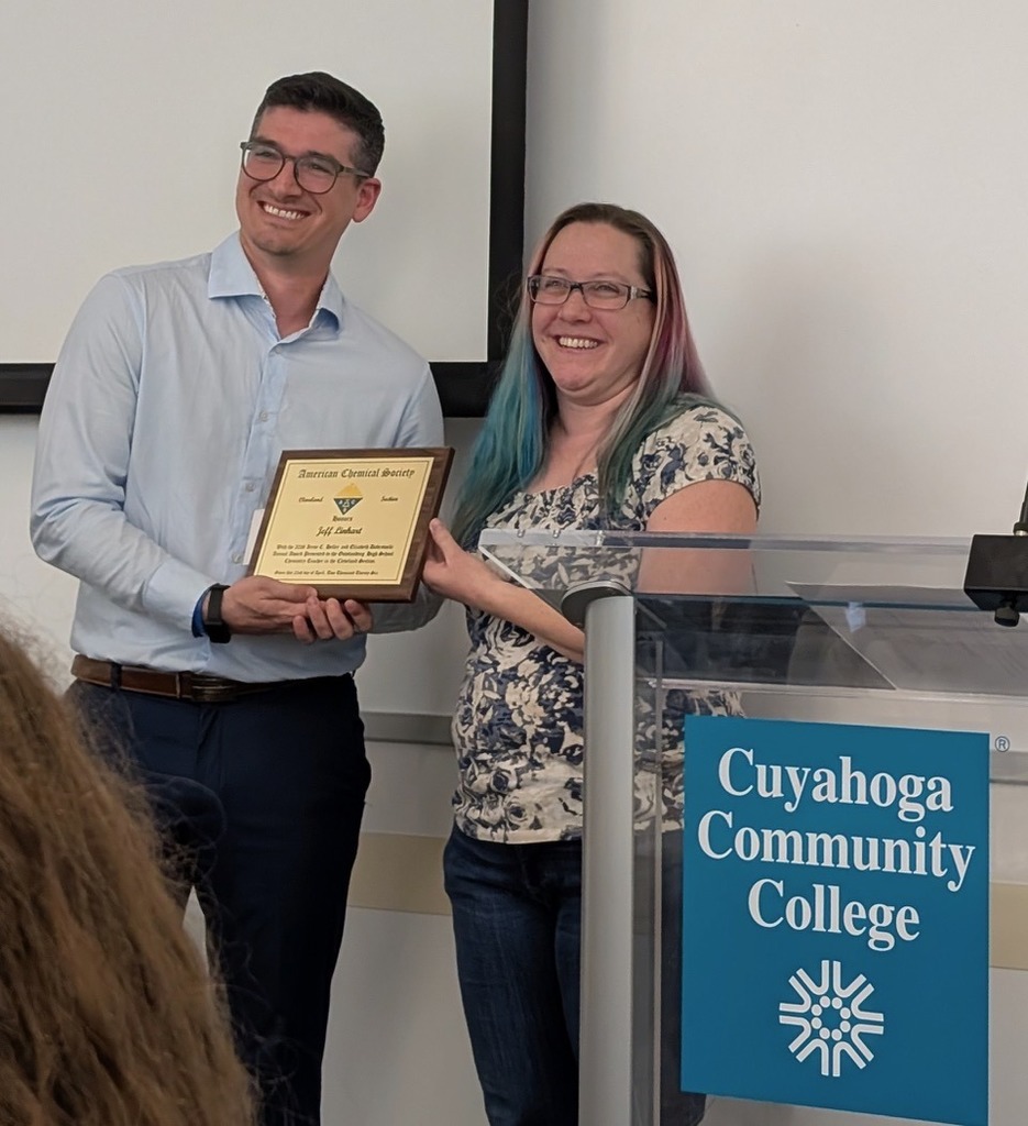 Jeff Linhart honored by American Chemical Society photo at Cuy Community College.