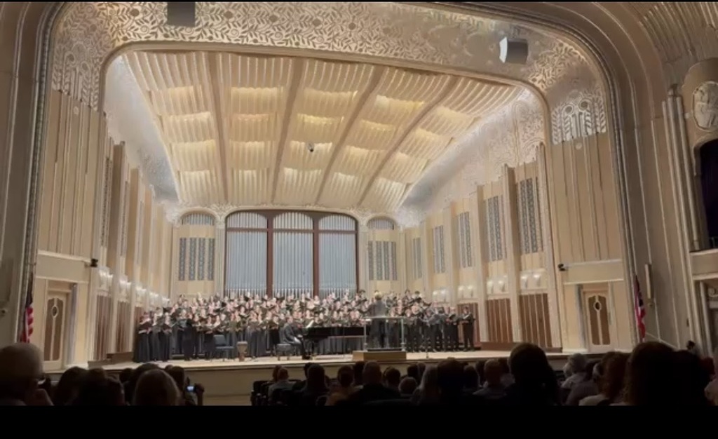 BHS choral students perform at the Cleveland Orchestra on stage at Severance Hall.
