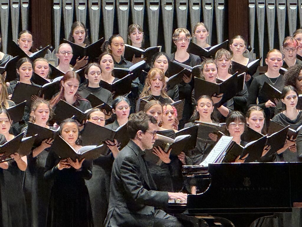 BHS choral students perform at the Cleveland Orchestra on stage at Severance Hall.