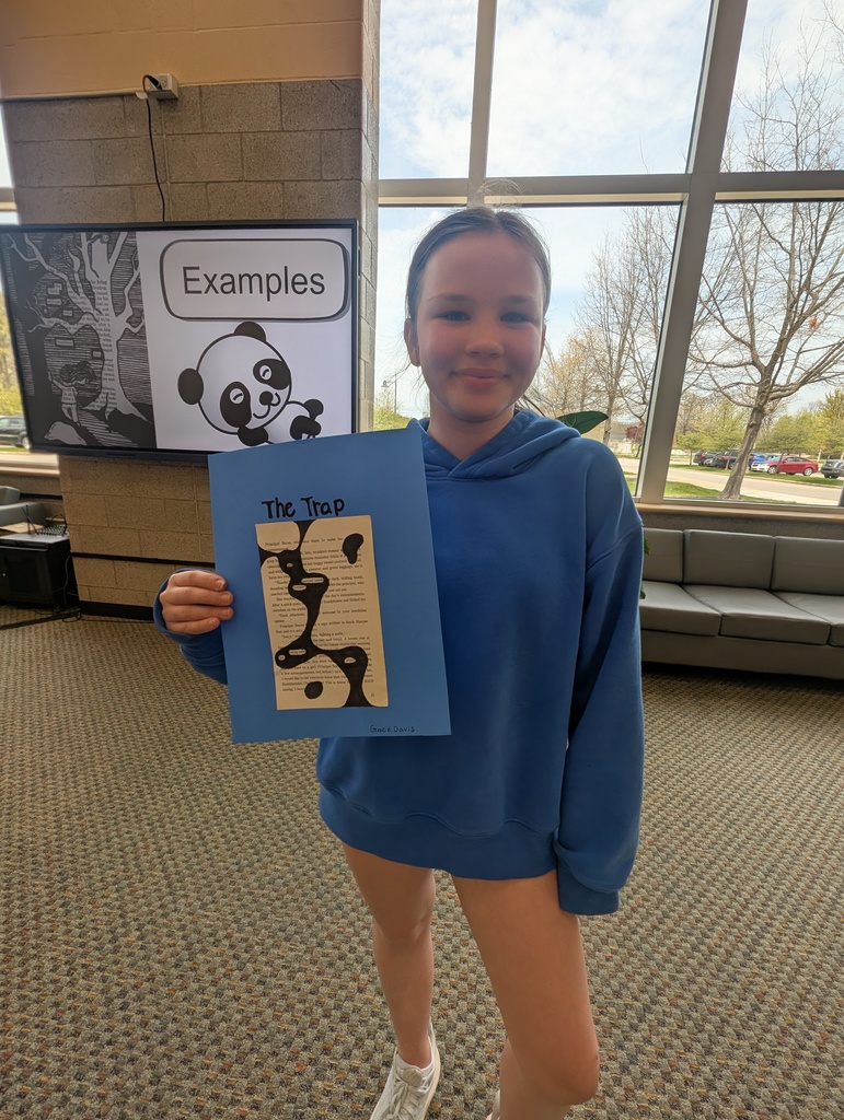 Blackout Poetry Assignment photo at Bay Middle School. 