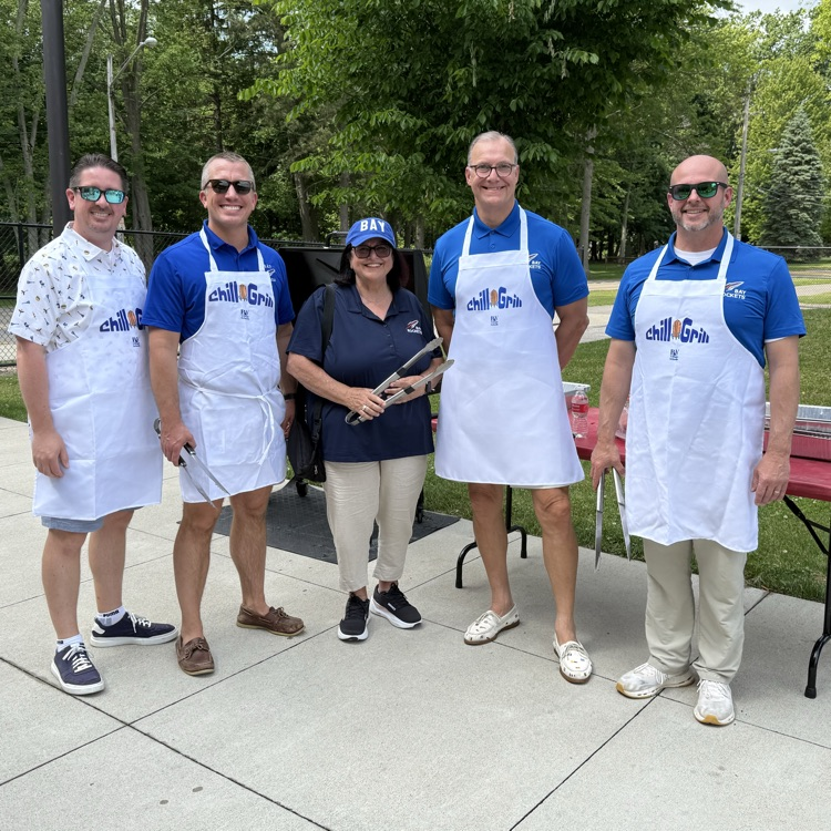 Our grill masters with Board President Debbie Callihan