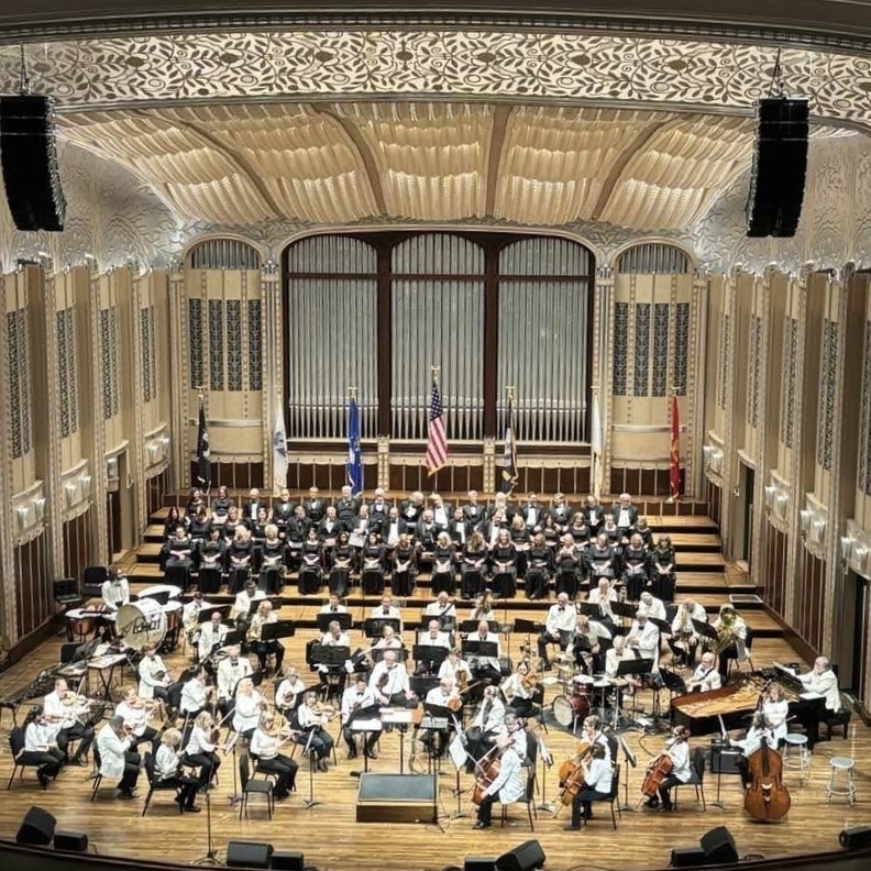 Cleveland Pops Orchestra members photo at their recent 250th celebration concert at Severance.