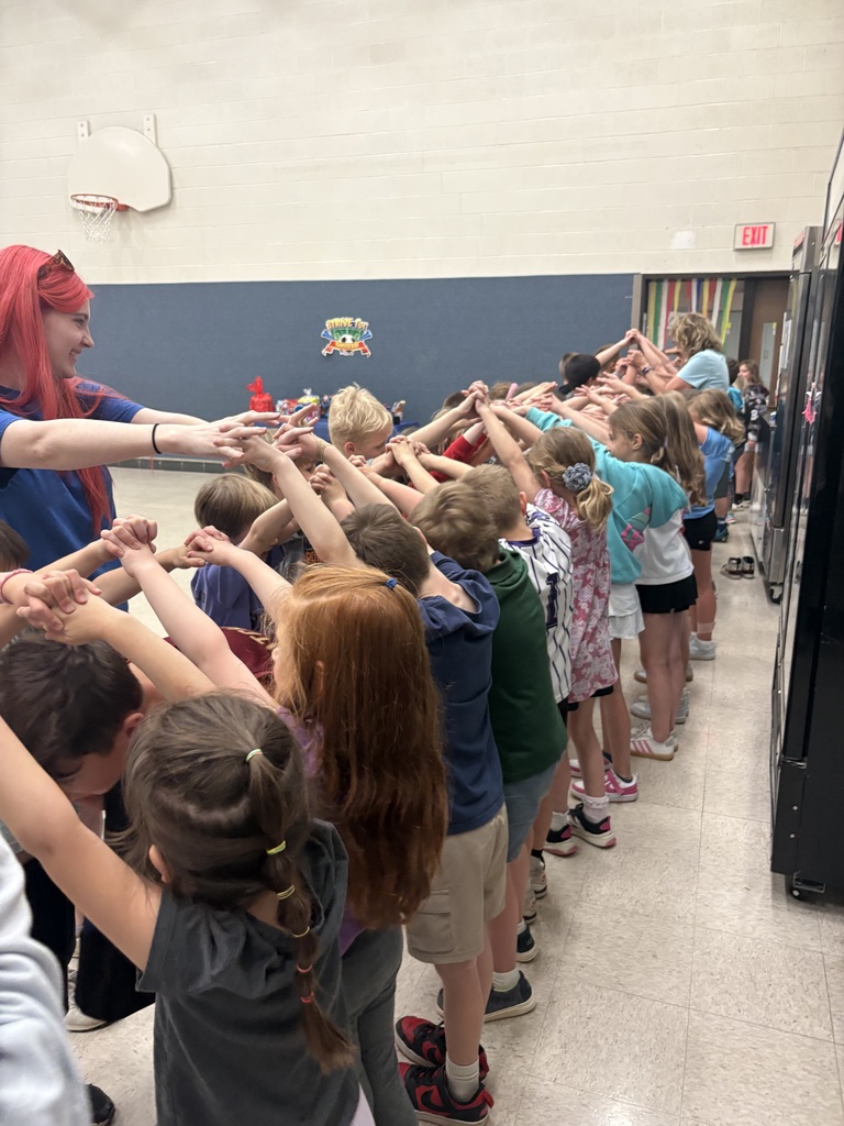 Sports Week at Glenview Center photos featuring students making a bridge with their arms.