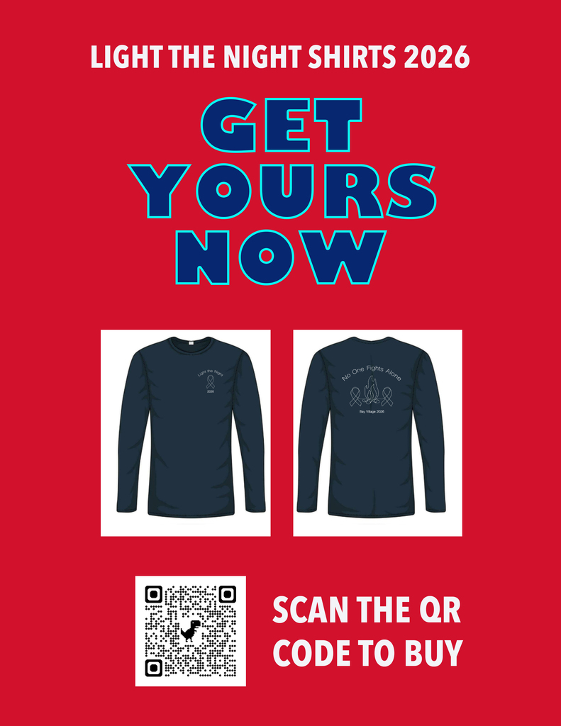 Light the Night sweatshirt and long-sleeved tee with a QR code with the sale benefiting Blood Cancer United.