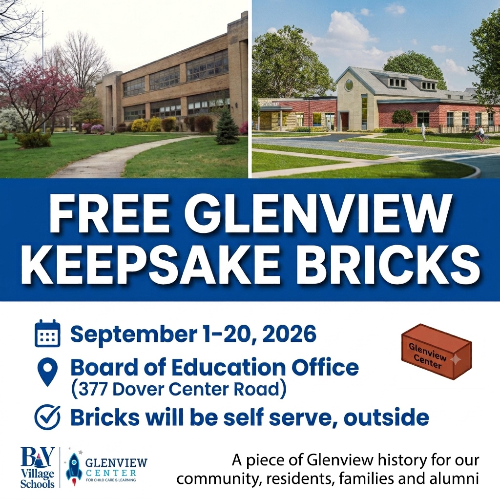 Glenview free bricks flyer with before and after renderings, place, dates and times.