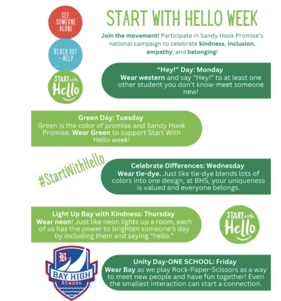 Bay High School's Start With Hello Week 9-21-26