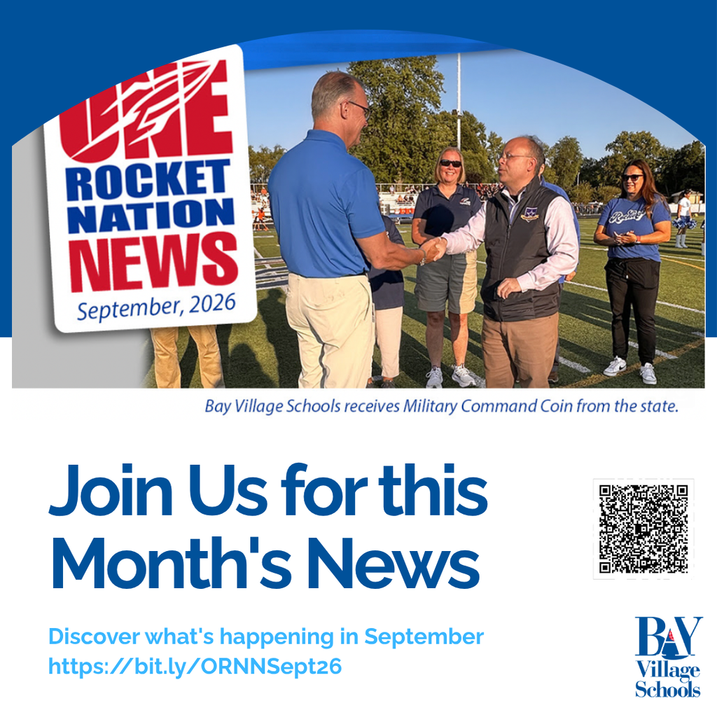 September 2026 ENews image with photo from military coin presentation, QR code and link.