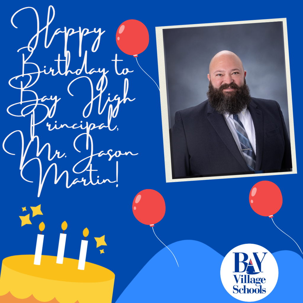 Happy birthday image with a bearded man, red balloons and a yellow cake with candles.