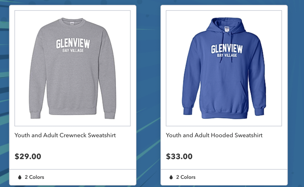 Glenview gray crewneck sweatshirt.