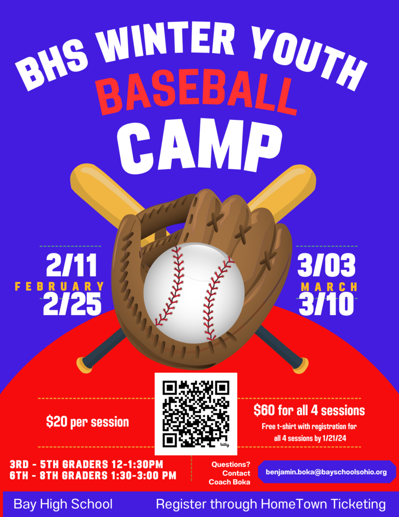 BHS Winter youth baseball camp flyer