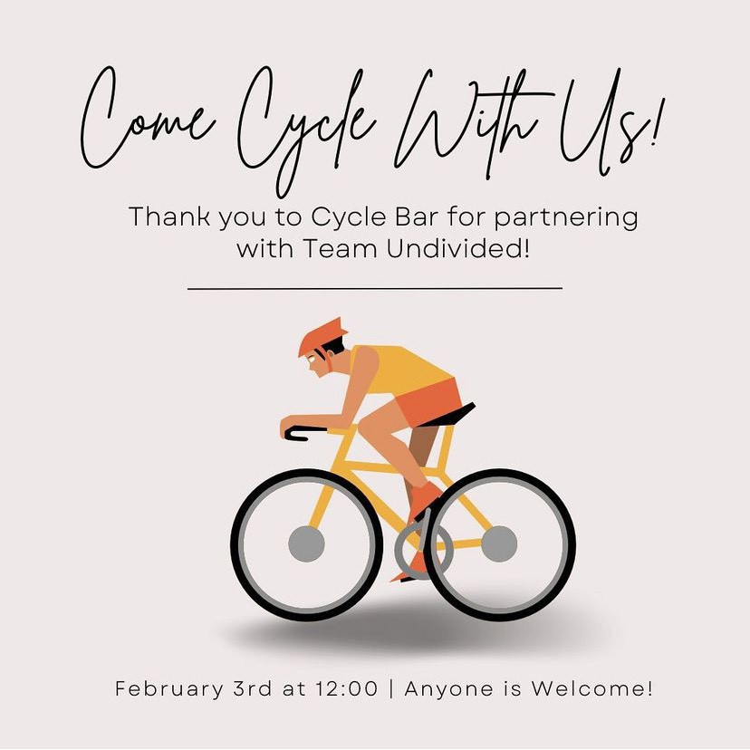 Team United's fundraising flyer with Cycle Bar