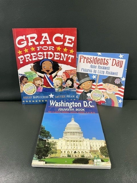 Presidents Day books at the Little Free Library