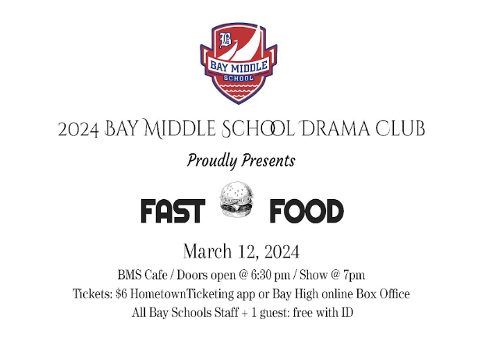 Bay Middle School Spring Play is Fast Food on March 12 image