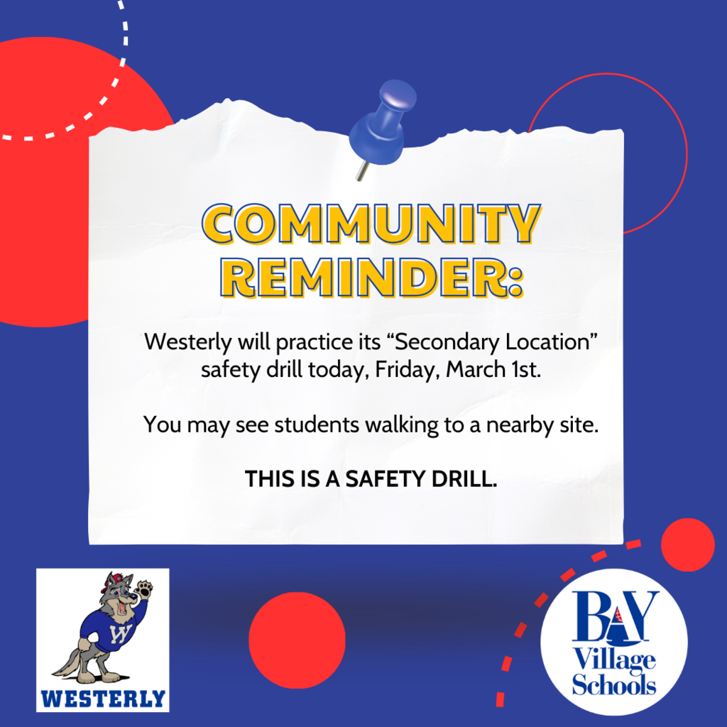 Westerly Safety Drill Alert