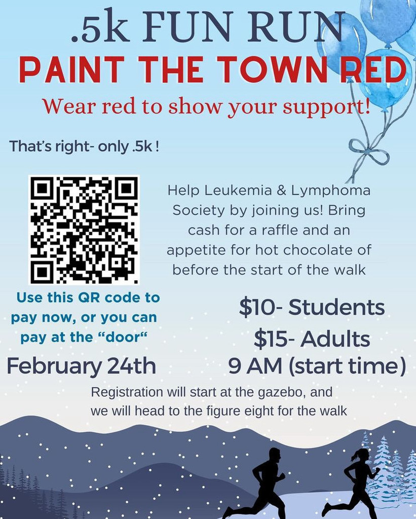 LLS .5K fun run fundraiser flyer