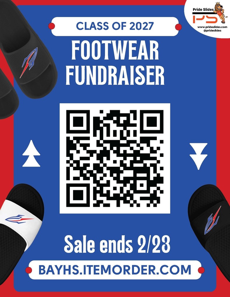 Footwear fundraiser flyer for Rocket Slides