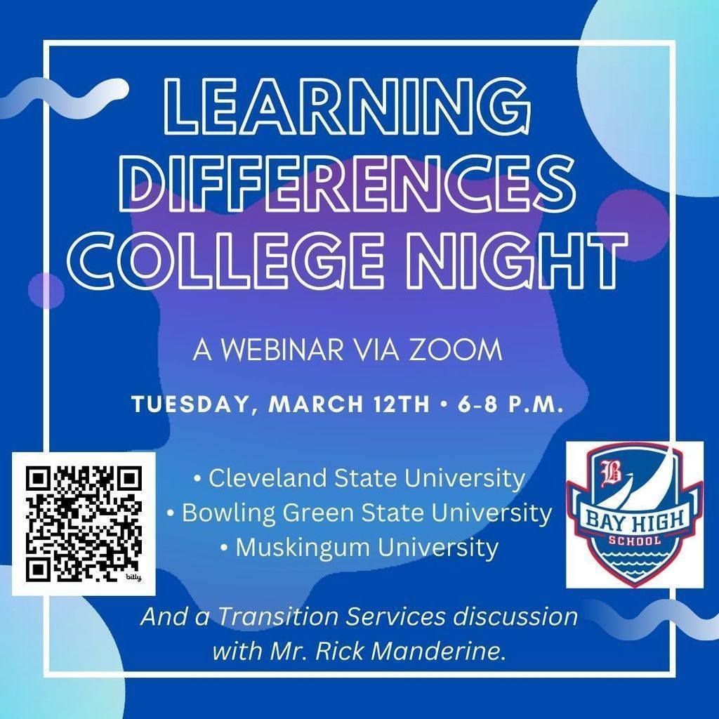 Learning Differences College Night flyer
