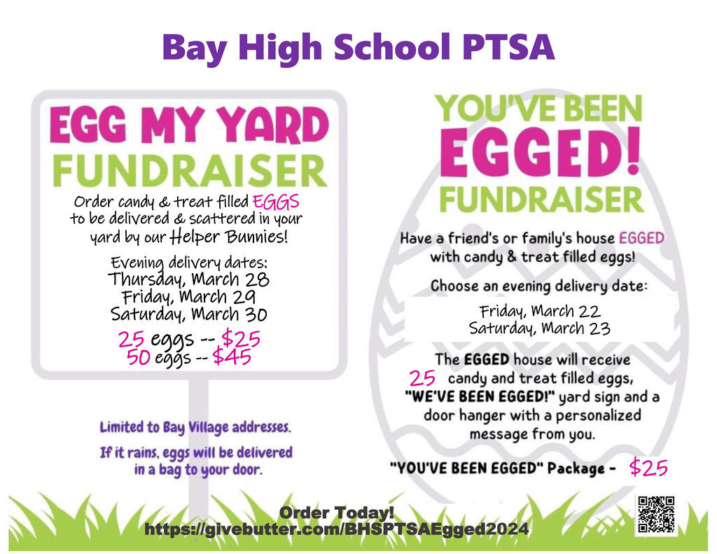 BHS PTSA flyer for Egg My Yard fundraiser