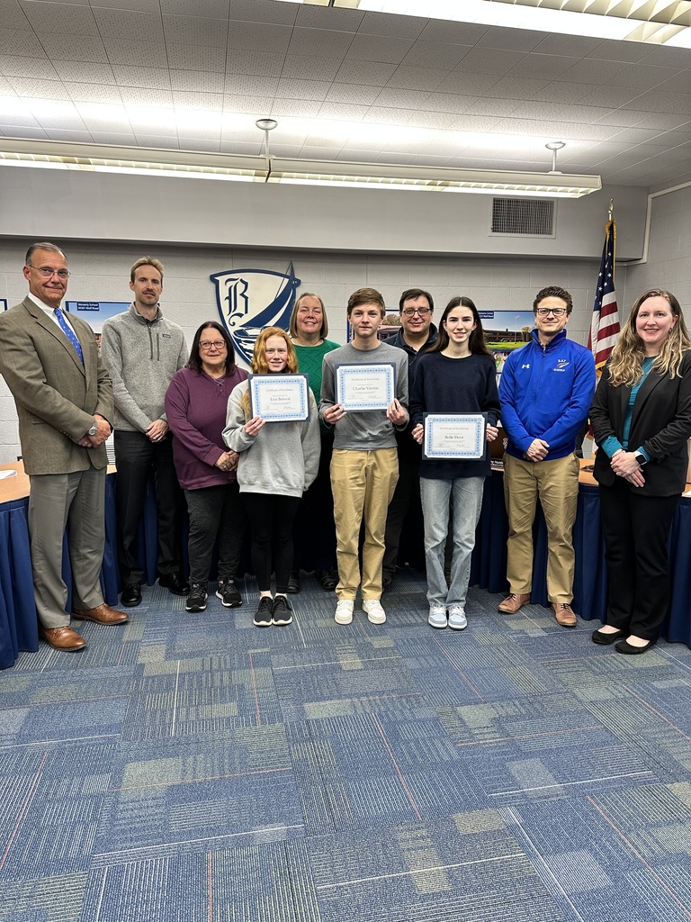 Bay High School Divers at the Board Meeting photo