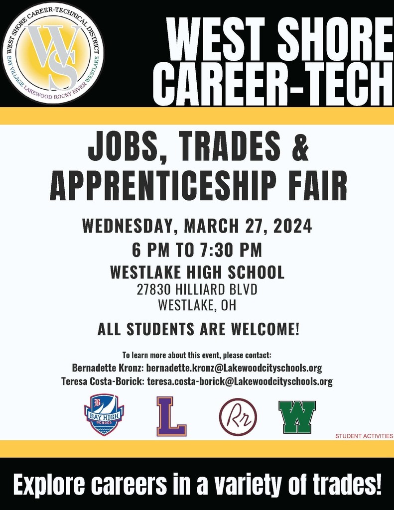 West Shore Career-Teach flyer for March 27 open house event at Westlake High School