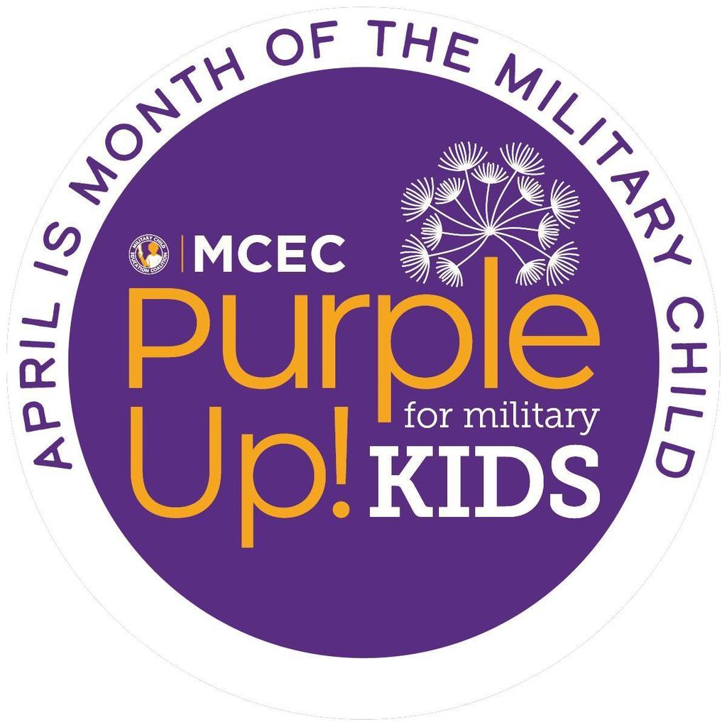 Purple Up for Military Students! Wear Purple on Wed., April 17th