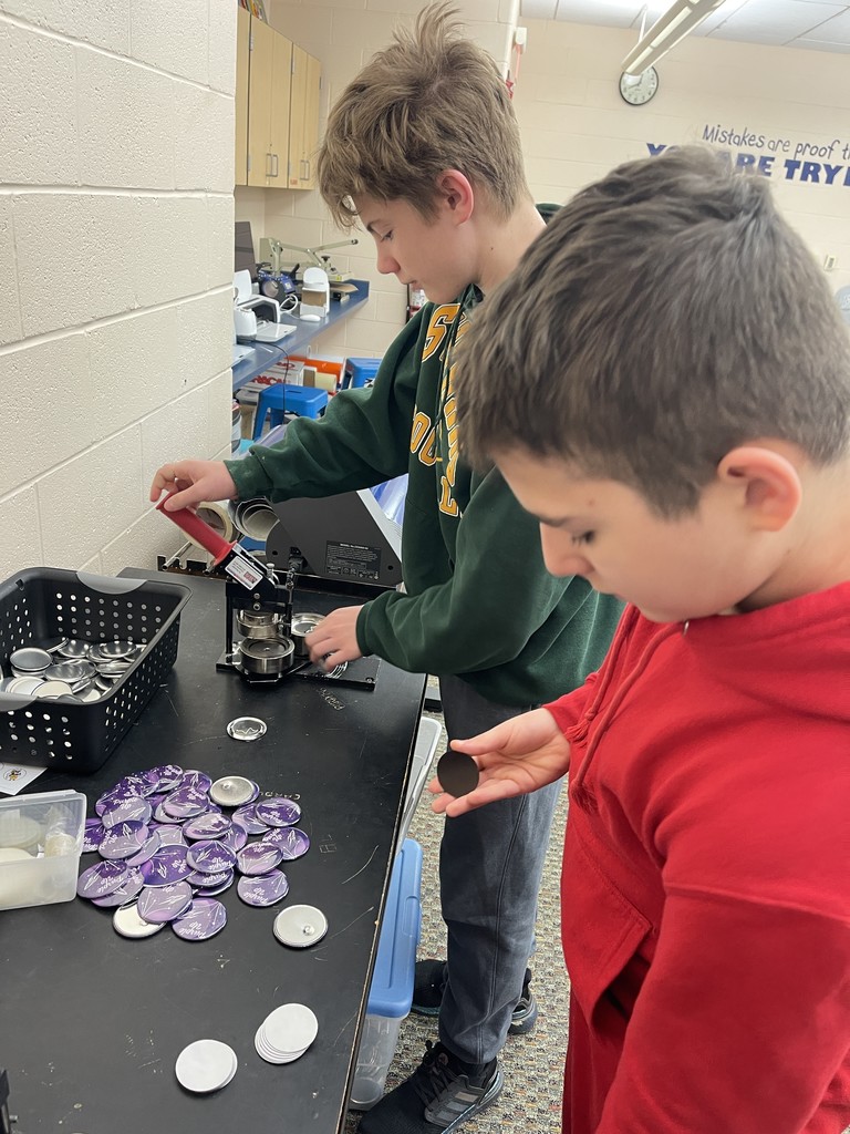 BMS Makerspace Students make purple star items for military connected students photo