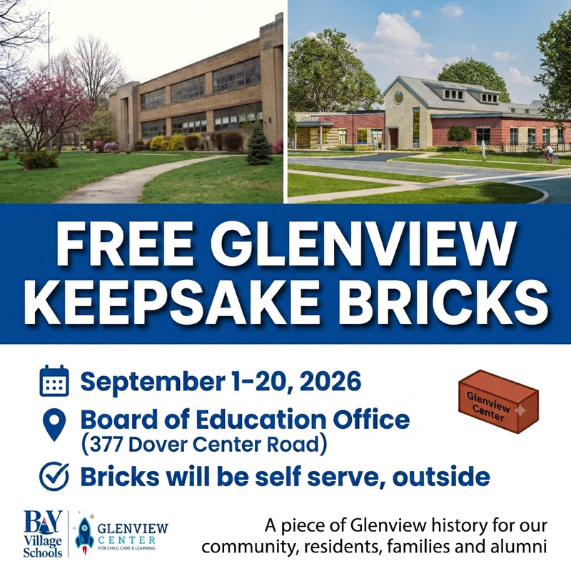 Free Glenview bricks flyer from 9-1 to 9-20, 2026. A before and after photo of Glenview Center.