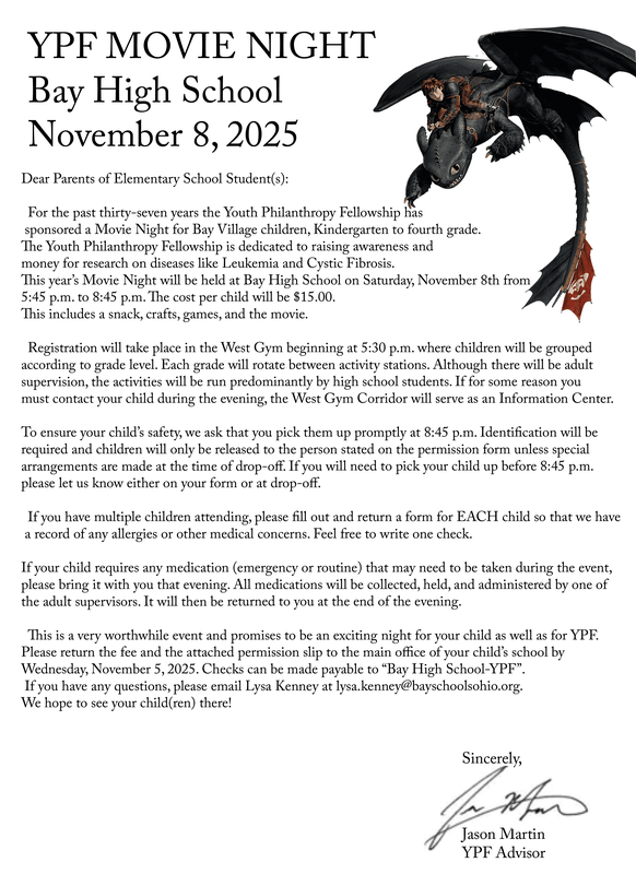 YPF Movie Night Flyer November 8, 2025