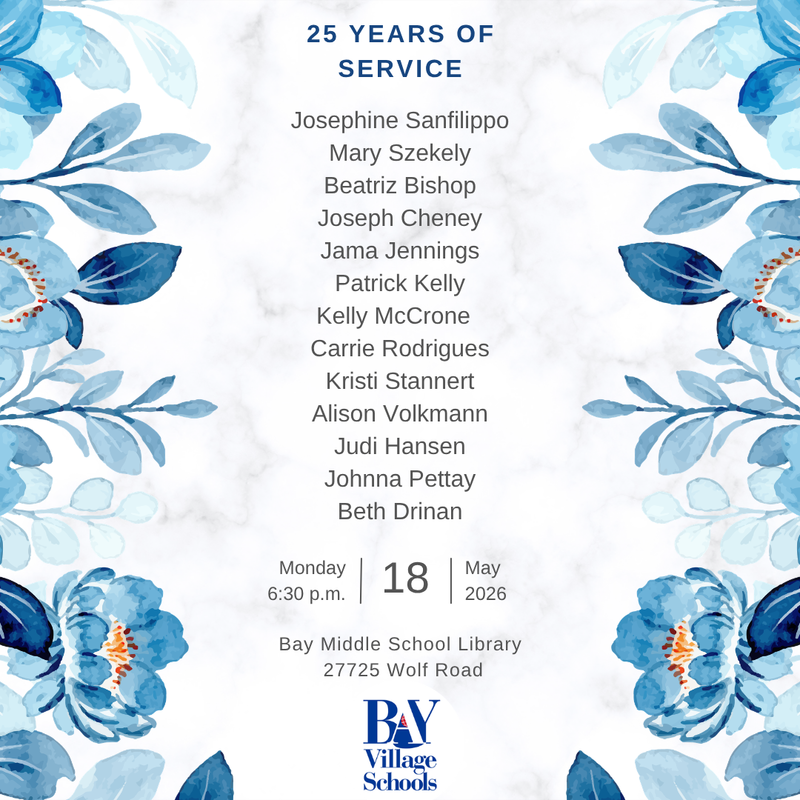 25 years of service honorees from May of 2026.
