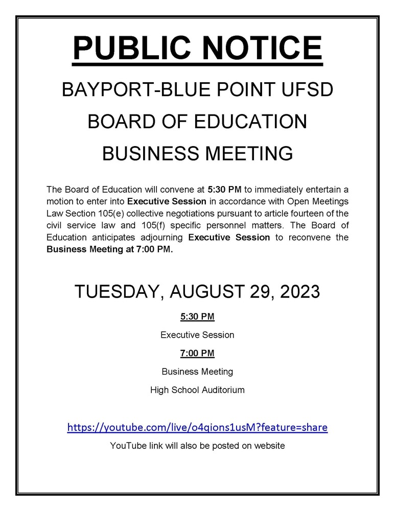 8.29.23 BOE Meeting Public Notice