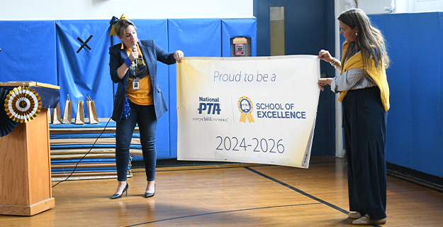Blue Point celebrates National PTA School of Excellence honor with schoolwide assembly