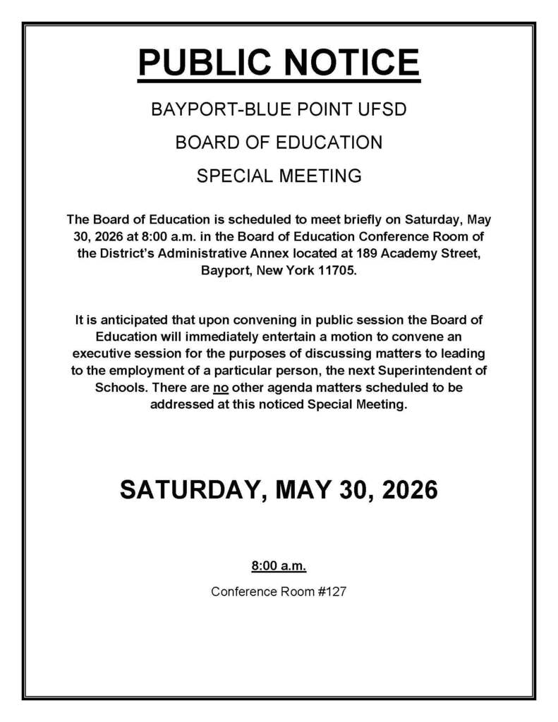 BOE Public Notice